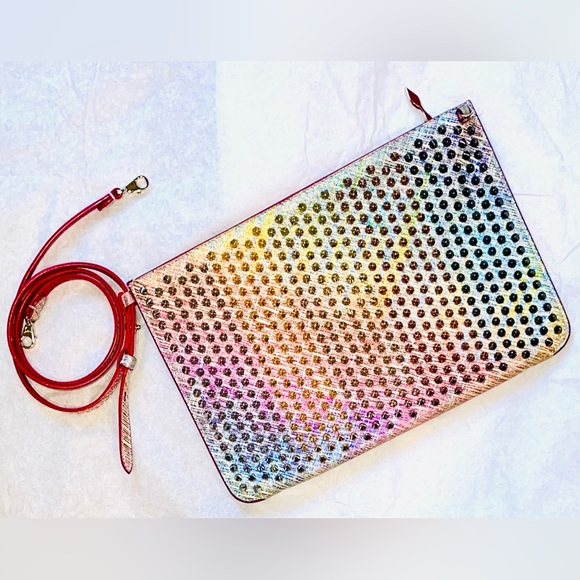 CHRISTIAN LOUBOUTIN Metallic Calfskin Unicorn Spikes Loubiclutch in Multicolor - Picture 1 of 16